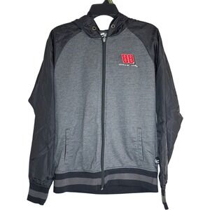 Dale Jr 88 Nascar Zip Up Hoodie Jacket Mens Gray Black Lightweight Large